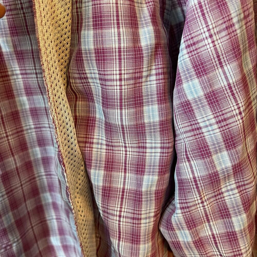 Duluth Trading Shirt Plaid Vented Back Button Front Women XL Cowgirl Western Top - Picture 3 of 7